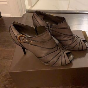 Louis Vuitton open toe boots. Size 38. Condition worn